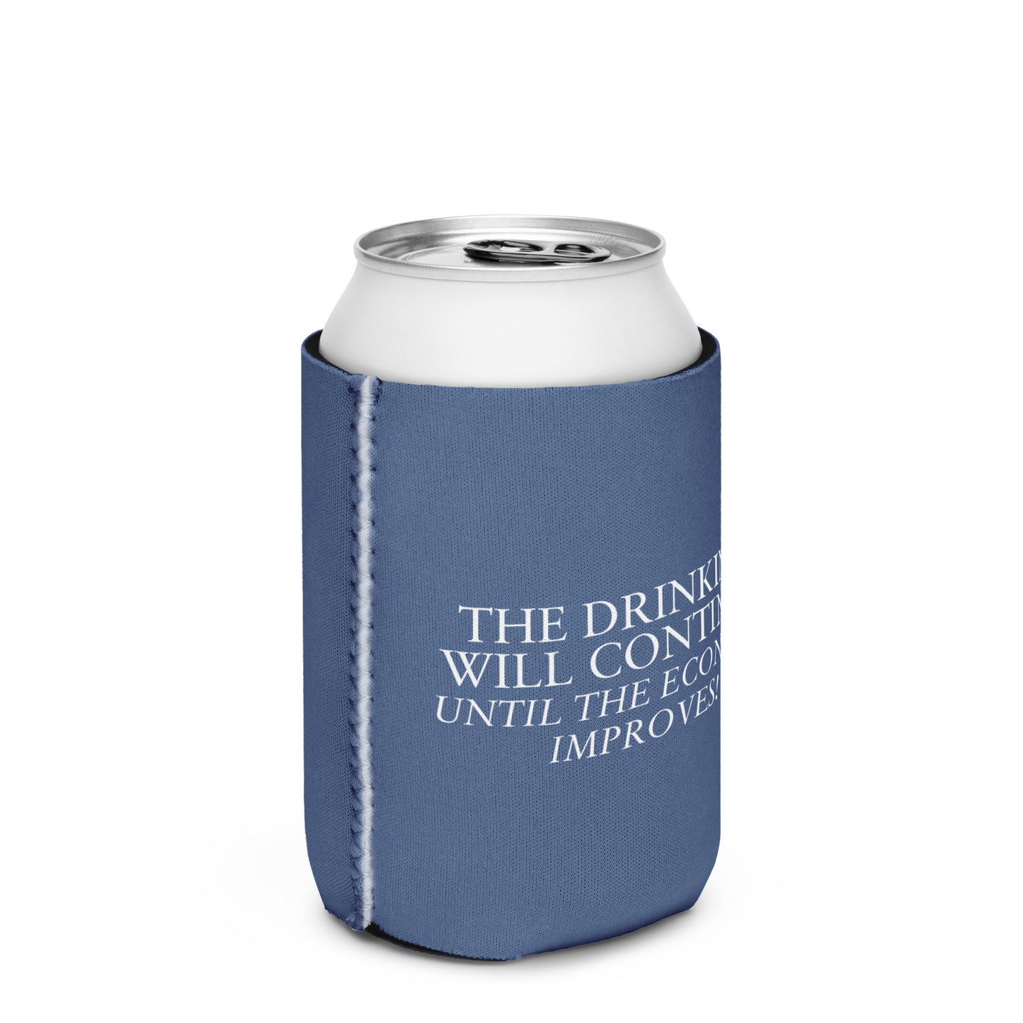The Drinking Will Continue Can Cooler - Navy
