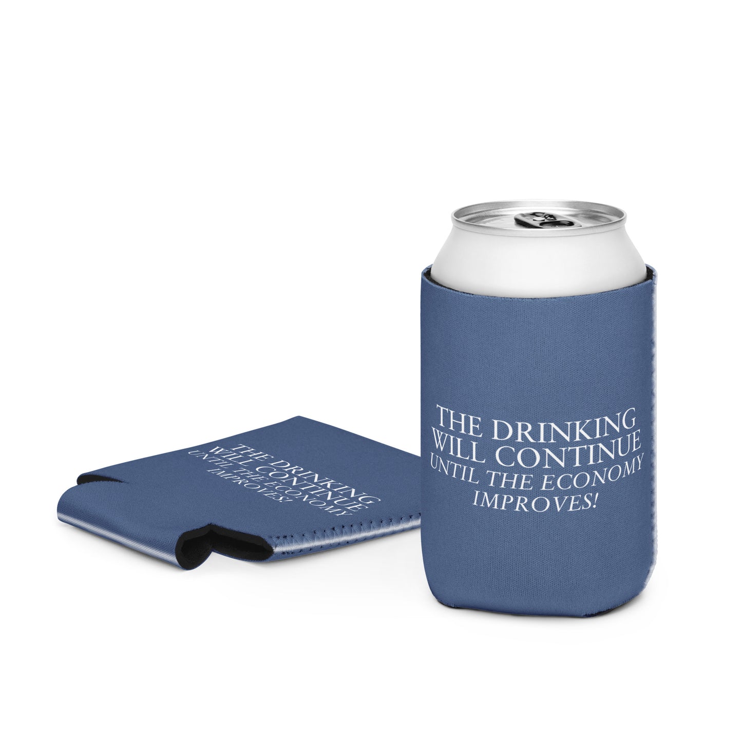 The Drinking Will Continue Can Cooler - Navy
