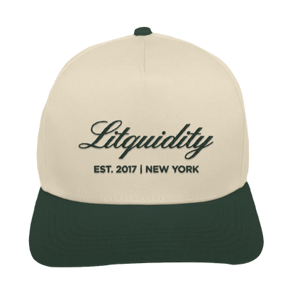 Litquidity Two Tone Hat - Beige/Forest Green
