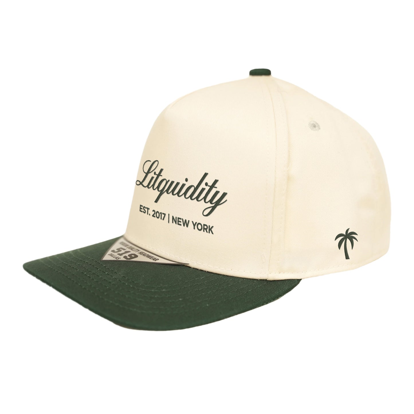 Litquidity Two Tone Hat - Beige/Forest Green