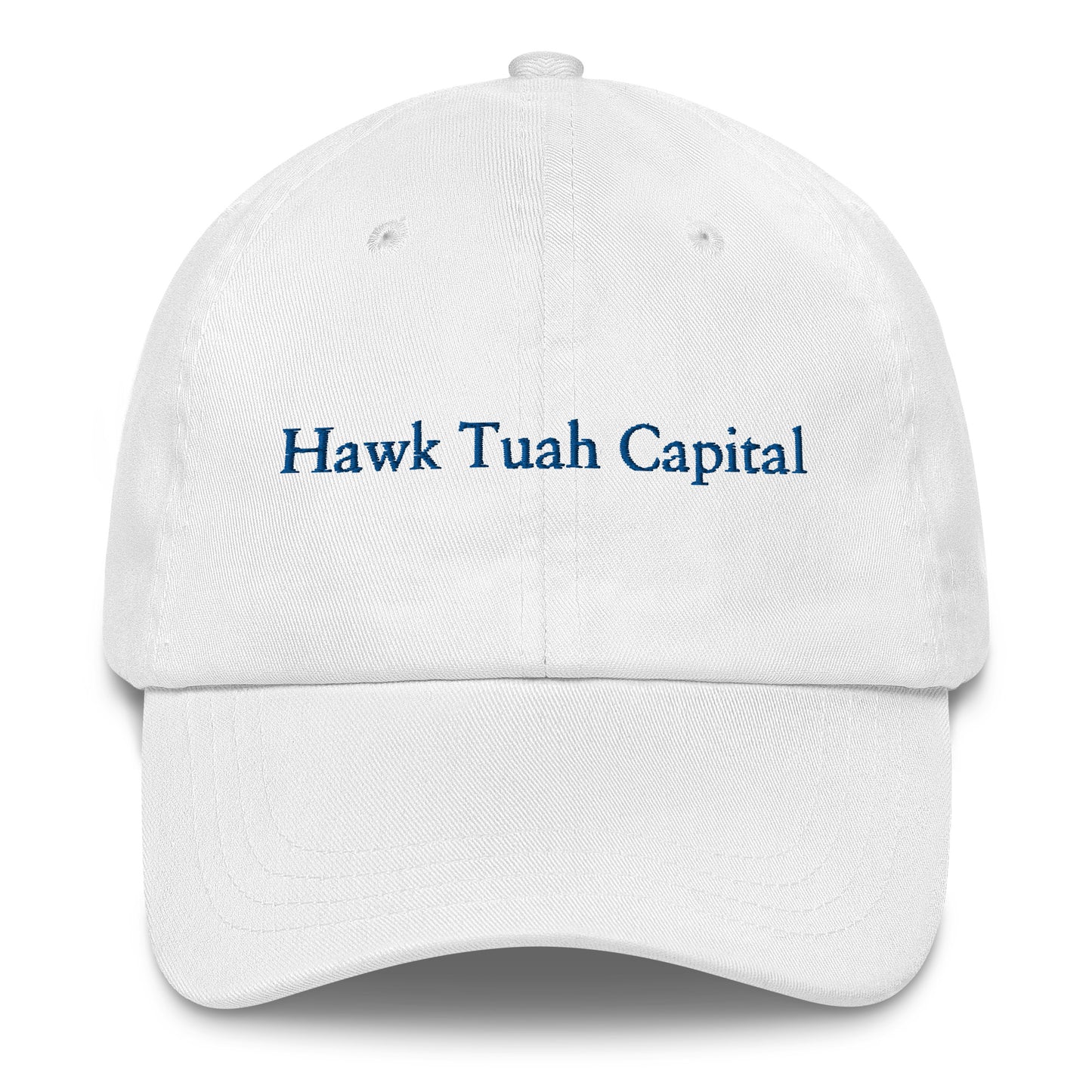 Hawk Tuah Capital Dad Hat - White