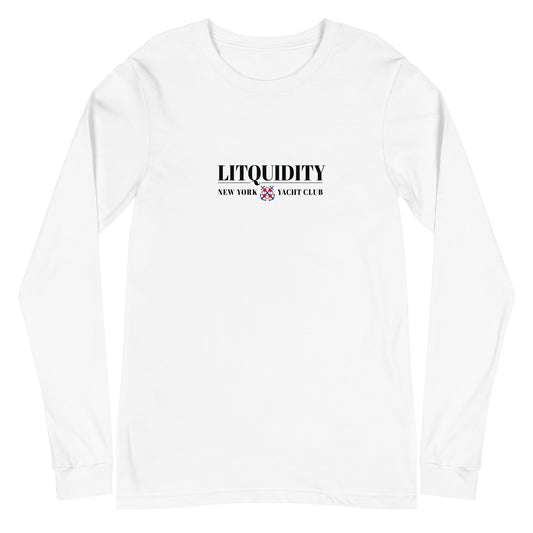 Litquidity Yacht Club White Long Sleeve T-Shirt