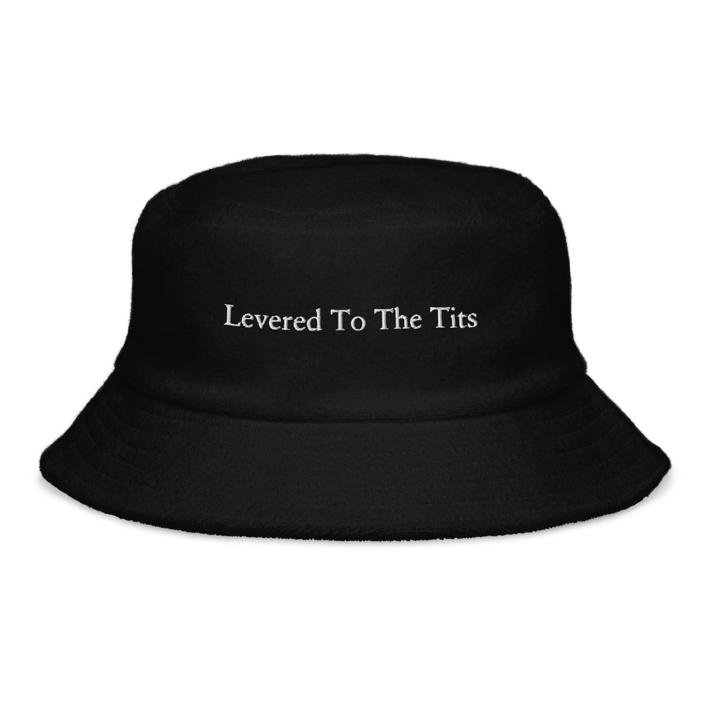 Levered To The Tits Terry Cloth Bucket Hat - Black