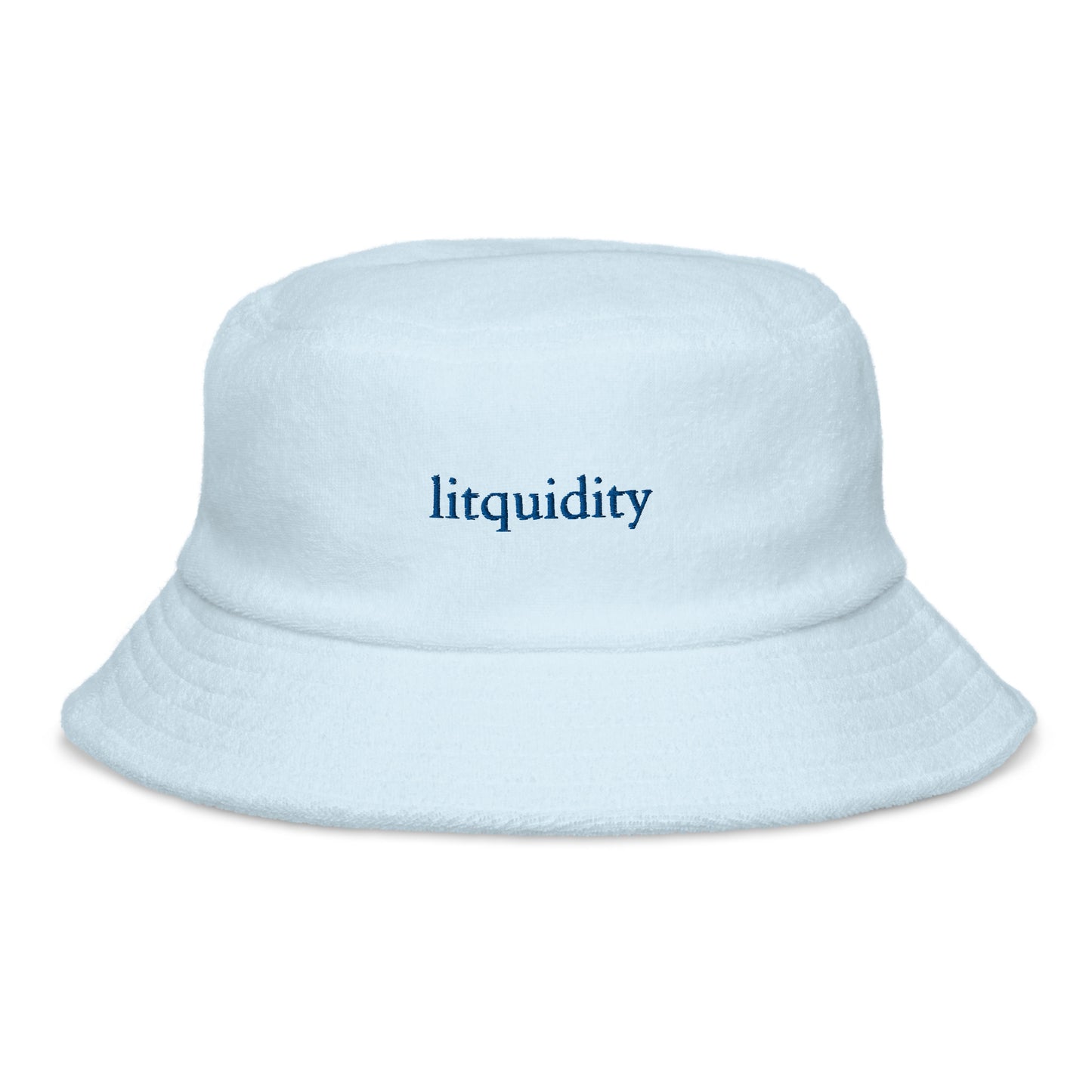 Litquidity Terry Cloth Bucket Hat - Blue / White