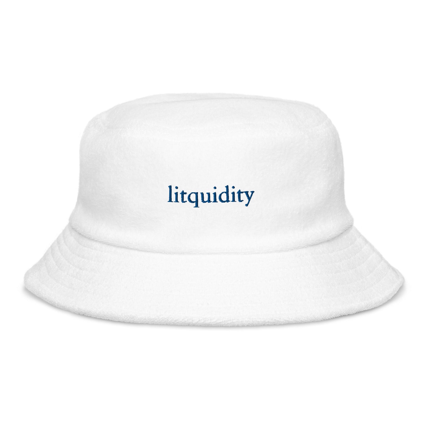 Litquidity Terry Cloth Bucket Hat - Blue / White