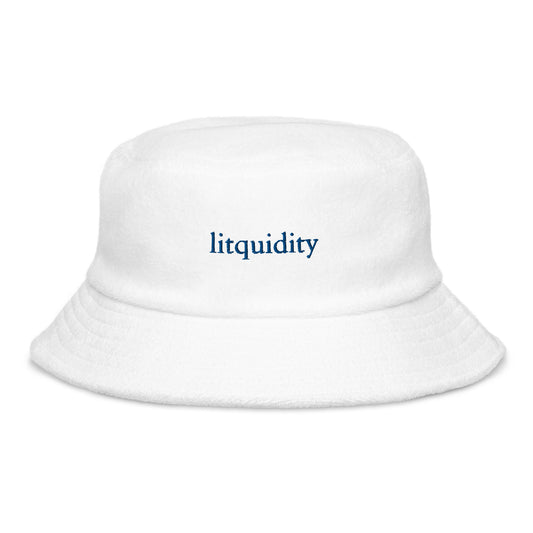 Litquidity Terry Cloth Bucket Hat - Blue / White