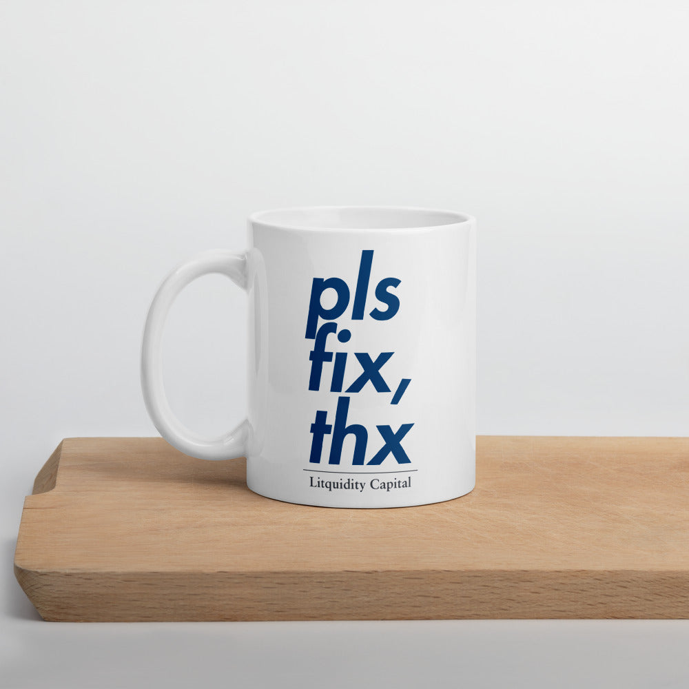 pls fix, thx coffee mug